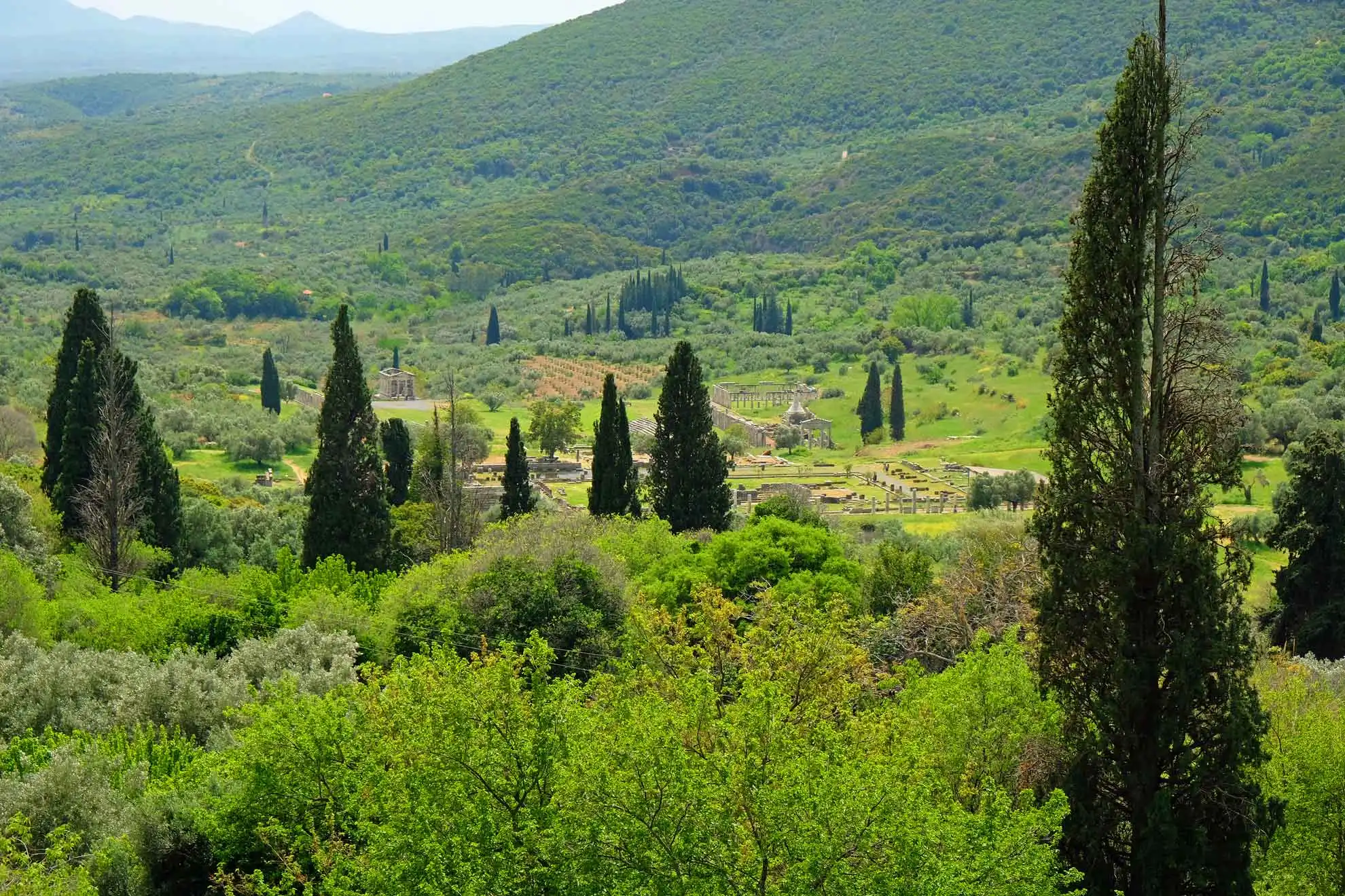 Blick auf die Ausgrabungsstätte Messene, Teil des Wandkalenders "Von Olympia über Messene nach Mystras"