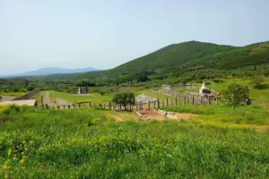 Blick auf das Stadion in Messene, Teil des Wandkalenders "Von Olympia über Messene nach Mystras"