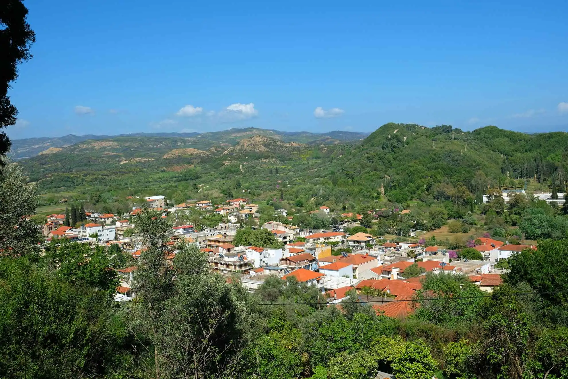 Blick auf das Olympia der Neuzeit, Teil des Wandkalenders "Von Olympia über Messene nach Mystras"