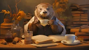 Belesener-Otter, Teil des Wandkalenders "Otter bei der Arbeit"