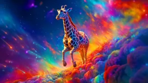 Giraffe, Teil des Wandkalenders "Farbsplash in der Tierwelt"