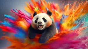 Panda, Teil des Wandkalenders "Farbsplash in der Tierwelt"