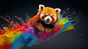 Roter Panda, Teil des Wandkalenders "Farbsplash in der Tierwelt"