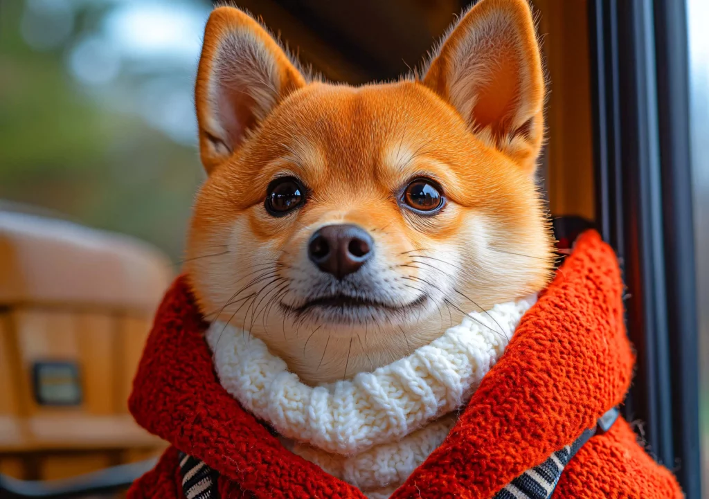 Das Juni Bild des Wandkalenders "Strick-Pfoten - Flauschige Freunde in gestrickten Meisterwerken".