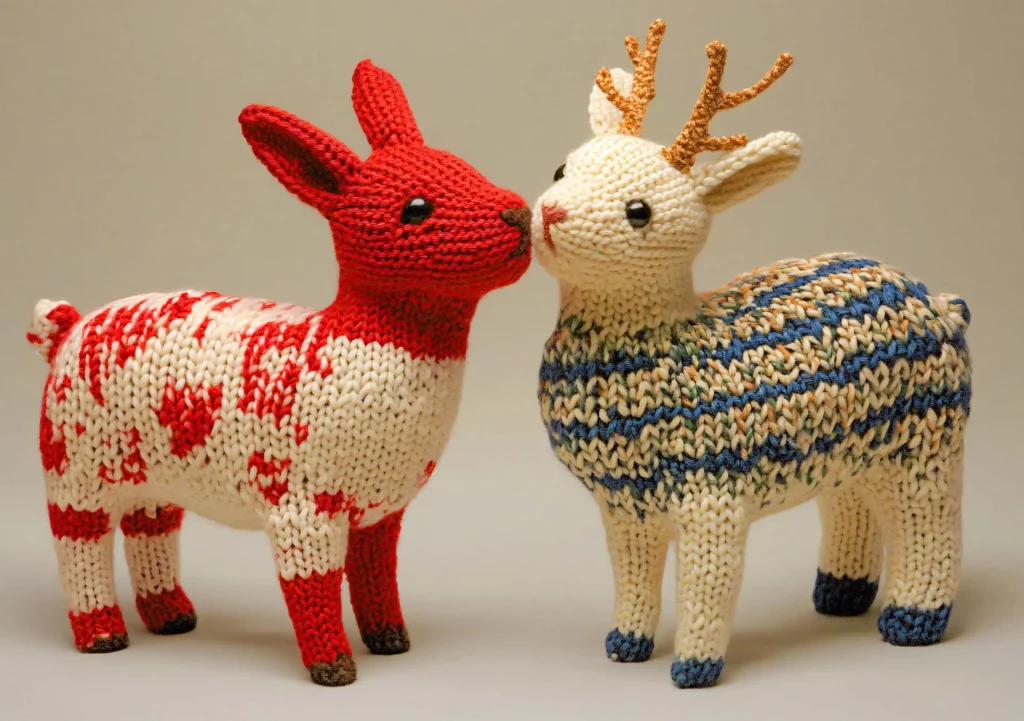 Das Dezember Bild des Wandkalenders "Strick-Safari - Gestrickte Tiere zum Verlieben".