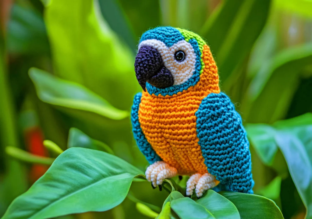 Das Mai Bild des Wandkalenders "Strick-Safari - Gestrickte Tiere zum Verlieben".