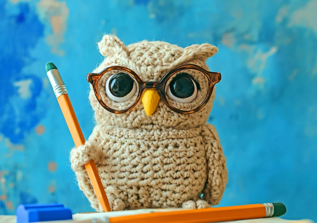 Das März Bild des Wandkalenders "Strick-Safari - Gestrickte Tiere zum Verlieben".