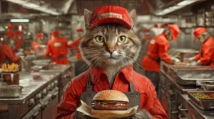 Das Juli Bild des Wandkalenders "Katzipations - Berufskatzen im Einsatz".