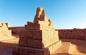 Sphinx vor dem Tempel von Wadi Sebua, Teil des Wandkalenders "Monumente der Ewigkeit - von Wesiren bis zu Cäsaren in Ägypten"